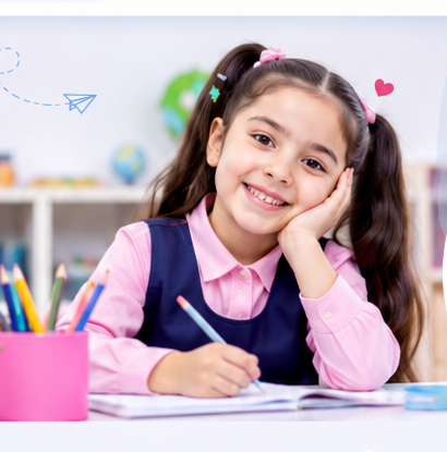 دانش‌آموز در حال مطالعه